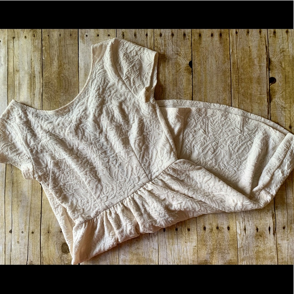 Xhilaration Ivory Textured Skater Dress